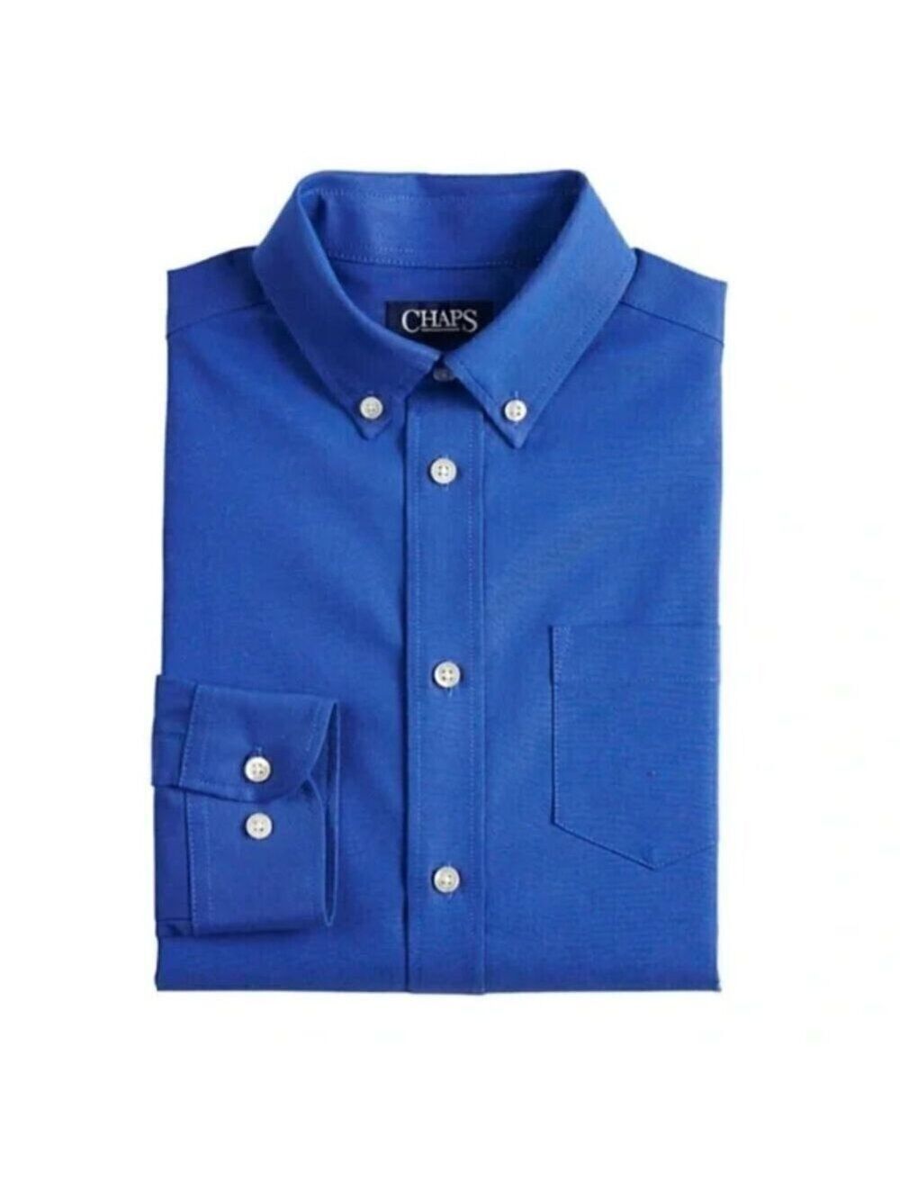 Chaps Boys Royal Blue Long Sleeve Button-Down Shirt Size 20